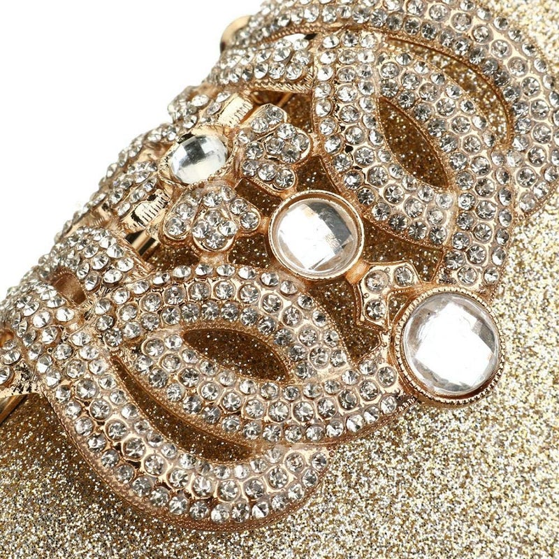 EROUGE Leather Sparkling Evening Clutch Purse Women Designer Handbag for Wedding Party (Champagne) - Image 5